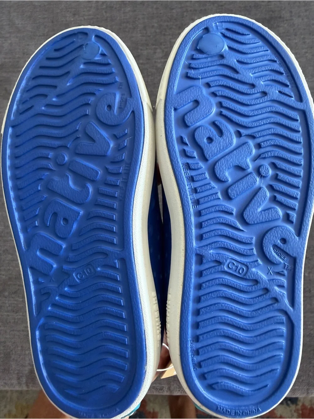Native Shoes Jefferson Slip-On Kids Water Shoes in Blue and White